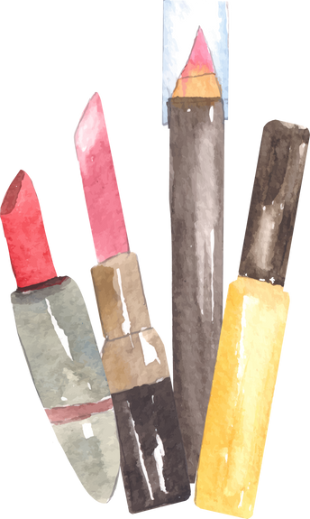 Hand drawn watercolor Cosmetic Lipstick