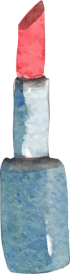 Hand drawn watercolor Cosmetic Lipstick